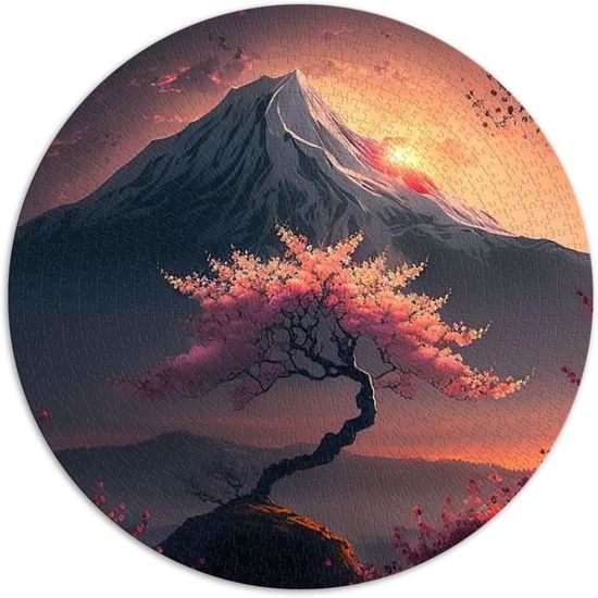 Puzzle 1000 Pièces Adulte - Cerisier Japonais - Taille Finie 50x75 Cm - En Bois De Tilleul Avec Dos Alphabétisé