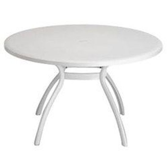 Table Blanche Floris Ronde Achat Vente Table De Jardin Table