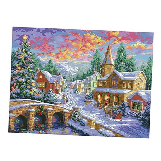 Kit Broderie Point De Croix Estampé 11CT - Motif Nourriture De Camping, 40x50cm, Parfait Débutant