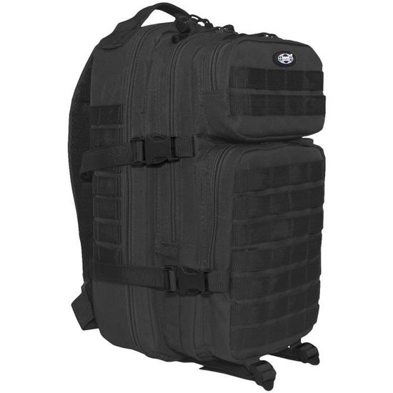 Sac à Dos Tactique MFH Assault I Laser 30L – Noir, Neuf Sous Emballage, Qualité Militaire