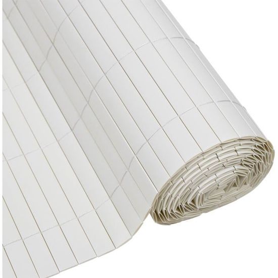 Canisse Occultante En PVC Blanc - 2x3 Mètres - Pour Jardin, Terrasse, Balcon - Protection UV, Double Face - 13