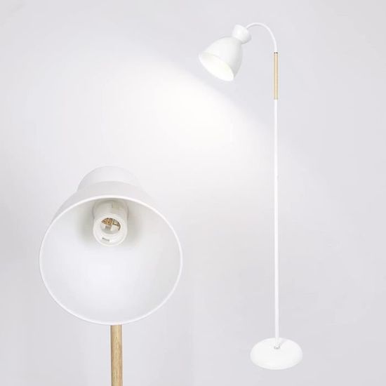 Lampadaire Avec Liseuse Réglable Monzana - Blanc 175cm | Culots E27 Et E14, Interrupteurs Séparés