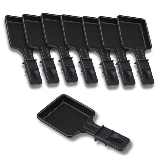 Lot De 8 Poêlons Raclette Carrés Antiadhésifs – Acier Inoxydable, Poignées Anti-brûlures, 18x9x1,5 Cm – Pour Fromage, œufs, Mini-pizzas