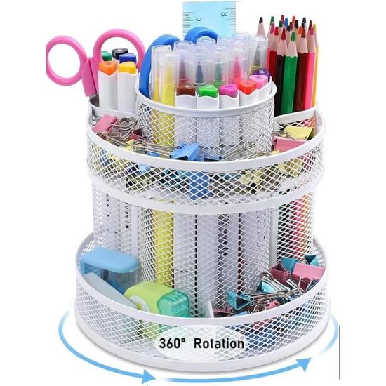 Organiseur De Bureau Rotatif à 360 Pot à Crayon Rotatif 14