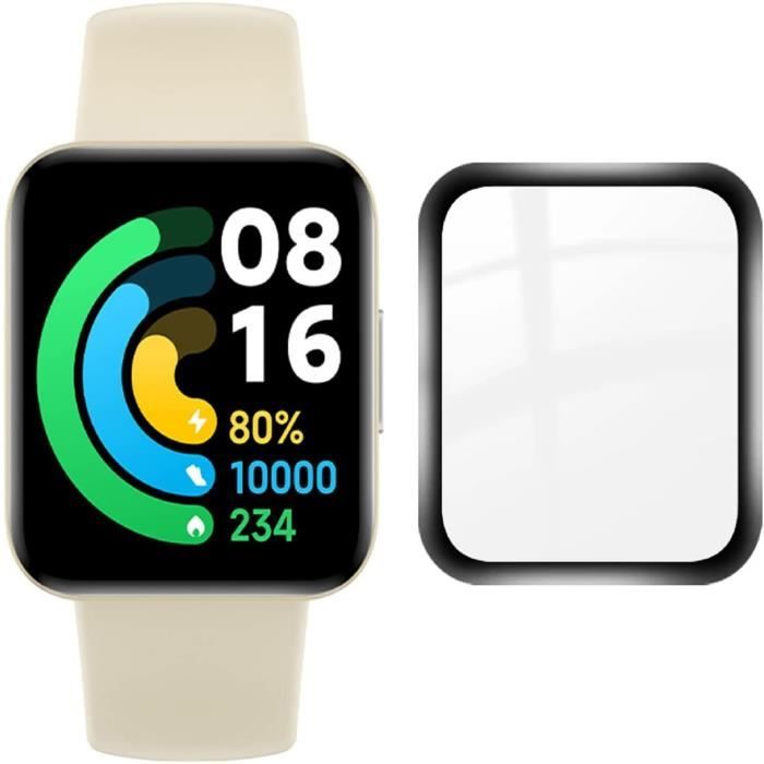 Pour Xiaomi Redmi watch 2 Lite 1.55 : Lot - Pack de 3 Films de protection décran Verre Trempé avec bords Noir - Yuan Yuan