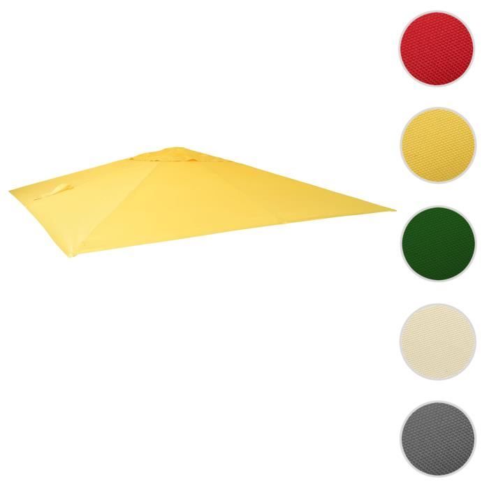 Toile pour parasol de luxe HWC-A96, toile de remplacement pour parasol, 3,5x3,5m (Ø4,95m) 4kg ~ jaune