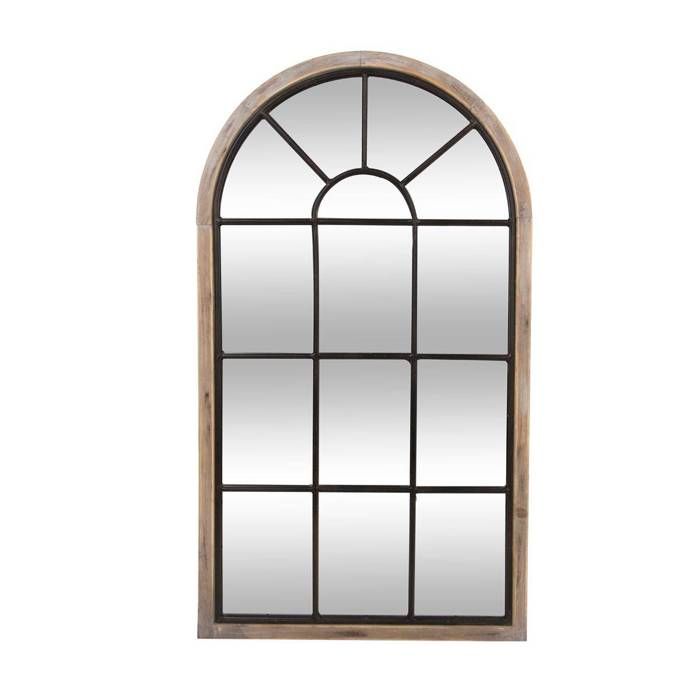 Miroir en bois et métal - H 106,5 cm - Noir
