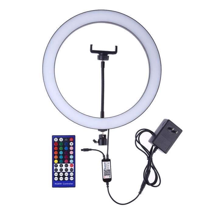Light Ring 9 Pouces Avec Téléphone Support Berceau Tête 8 Light Modes Rgb Led Vidéo Fu015