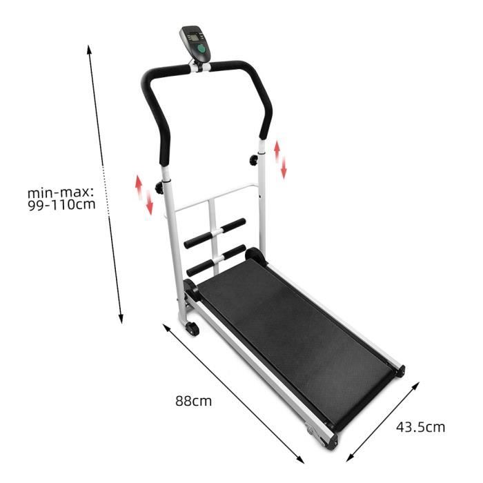 Mini Tapis de Courseavec Barre de Sit-Up pour Maison Noir-Charge maximale 100 kg