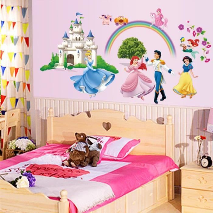 Disne Mur Autocollants Pour Les Chambres D'Enfants Filles Décoration Château De Princesse Salon Canapé Stickers Muraux Décoration
