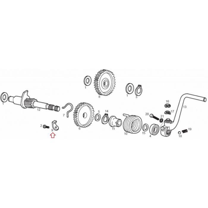 Butée de ressort de kick d'origine pour moto Derbi 50 Senda R 847062 euro 2 3 4 - MFPN : 847062 - butee ressort kick-198206-1N