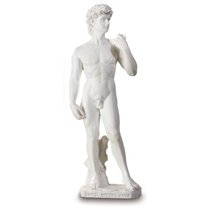 Statue David De Michel-Ange 57 Cm En Pierre Reconstituée - Résistante Au Gel Jusqu'à -30°C - Décoration Jardin Ou Intérieur