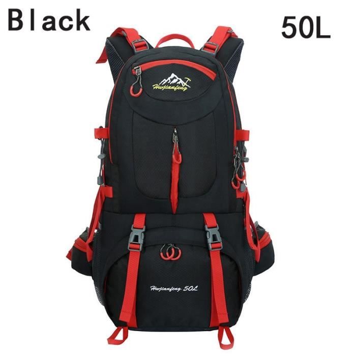 Black 50L 50 - 70L -Sac à dos étanche pour activités en plein air, 40l, 50l, 60l, pour hommes, femmes, sport, escalade, randonnée, v