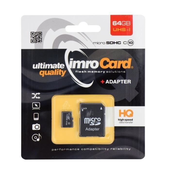 carte mémoire IMRO MICROSD 64GB
