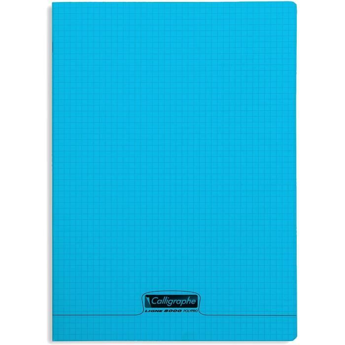 Fournitures scolaires Calligraphe 18332C - Un cahier piqué 96 pages 21x29,7 cm 90g petits carreaux, couverture polypro B 175148