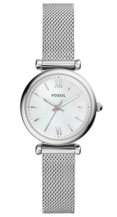 Fossil ES4432, Montre bracelet, Femelle, Acier inoxydable, Argent, Blanc, Acier inoxydable, Argent