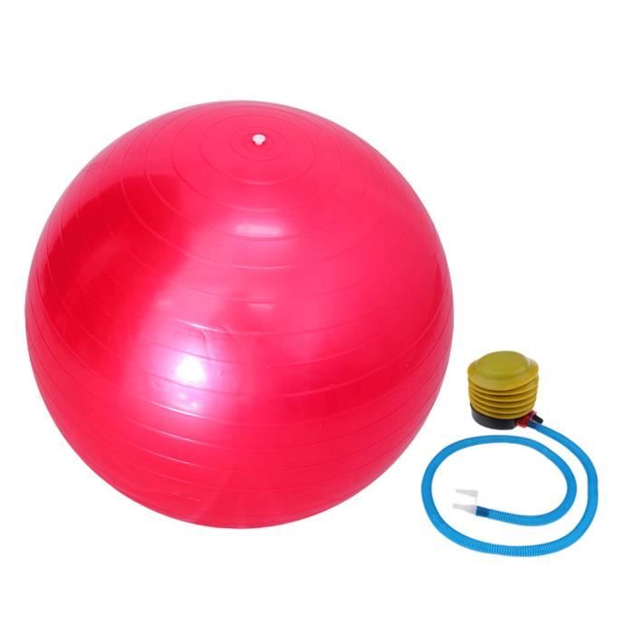 Ballon de Yoga 55 cm Avec Pompe Anti-éclatement Exercice Équilibre Séance d'Entraînement Rose
