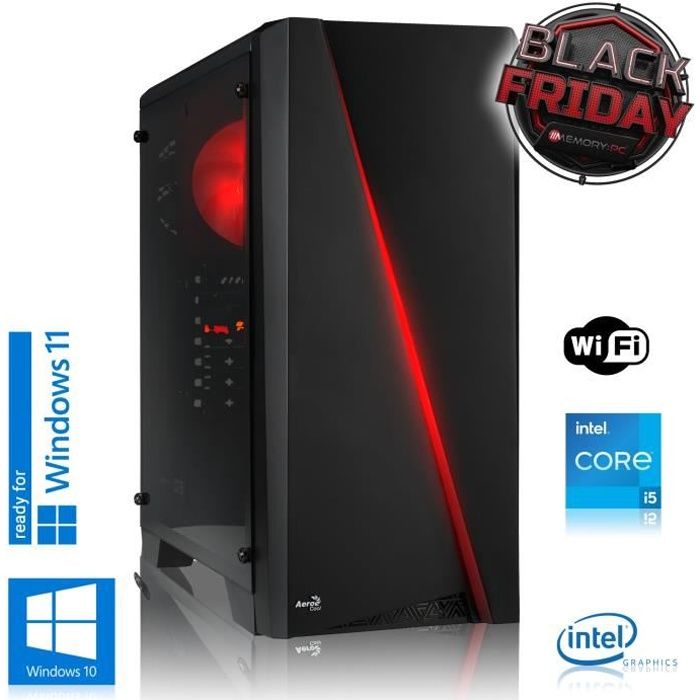 GAMING PC INTEL i5-11400 6x2.60GHz - 16GB DDR4 - Intel UHD 730 - 240GB SSD + 1TB HDD - Win 10 Pro