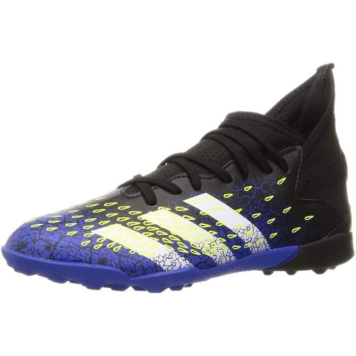 Adidas Predator Freak .3 Tf J, Chaussures de Football, Core Noir / Ftwr Blanc / Solar Jaune, 35 Eu