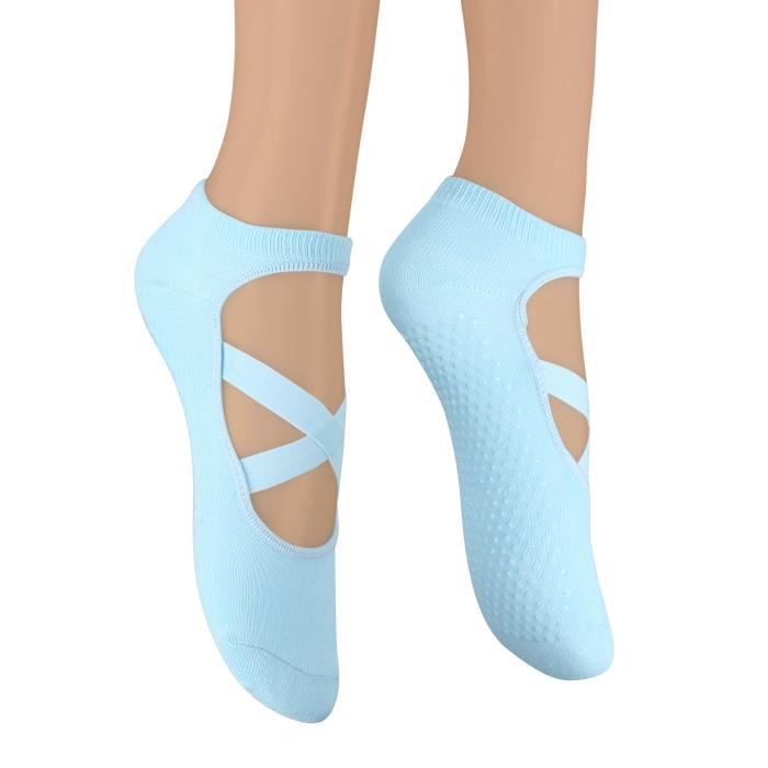 ABI - 5 Paires de Chaussettes Pilates Yoga Antidérapante Femme pour Barre Ballet Fitness - Taille 35-40