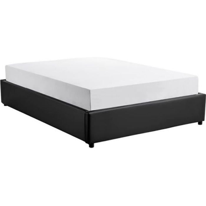 Lit Coffre Design -niura- 160x200cm Noir - Paris Prix