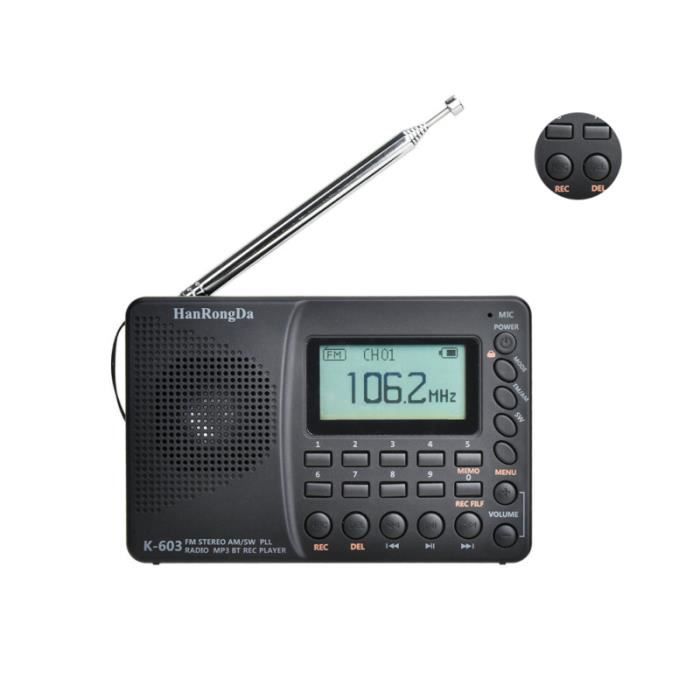Radio externe portable à radiogramme rechargeable par USB pour le support de camping de randonnée RADIO - RADIO CASSETTE -