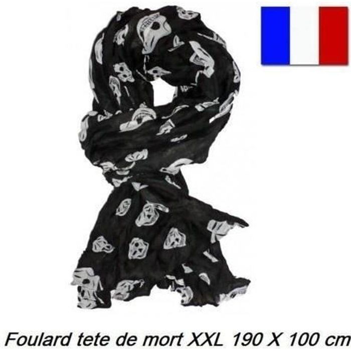 FOULARD CHECHE PIRATE TETE DE MORT TAILLE XXL HOMME FEMME FILLE GARCON No Bandanda Echarpe Motard Biker ...
