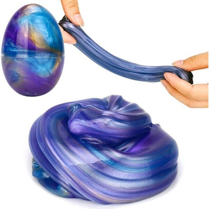 SHOP-STORY - Oeuf Dinosaure Galaxy Slime, Pâte à Modeler Anti-Stress en Forme d'Œuf