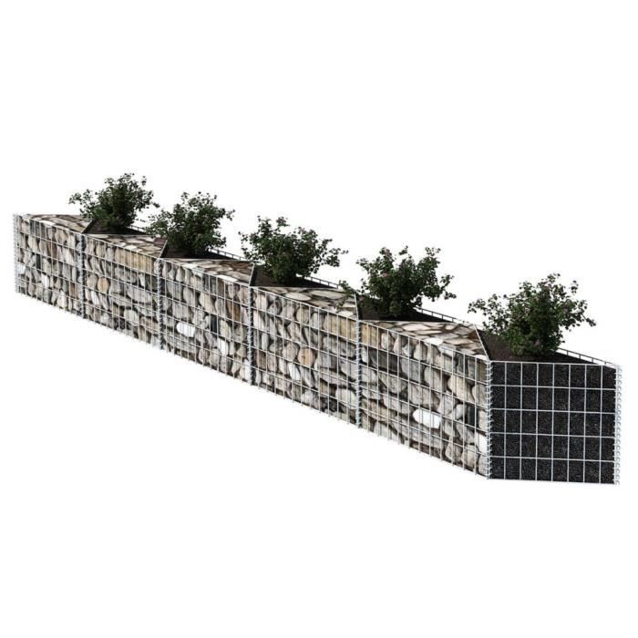Panier gabion/ Jardinière/ Parterre surélevé Acier 330 x 30 x 50 cm