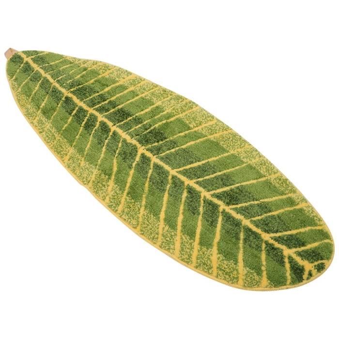 VBESTLIFE tapis de sol de salle de bain Tapis de sol antidérapant feuilles Design doux et chaud tapis antidérapants salle de bain