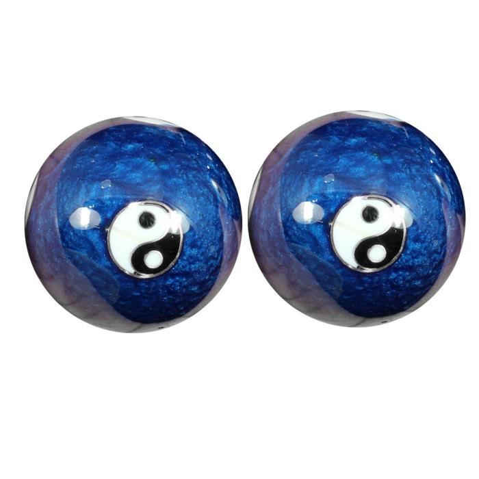 1 Set Bleu Traditionnel Émail Boules De Massage Des Mains Chinois Baoding Balles pour MEDECINE BALL - BALLON DE MUSCULATION