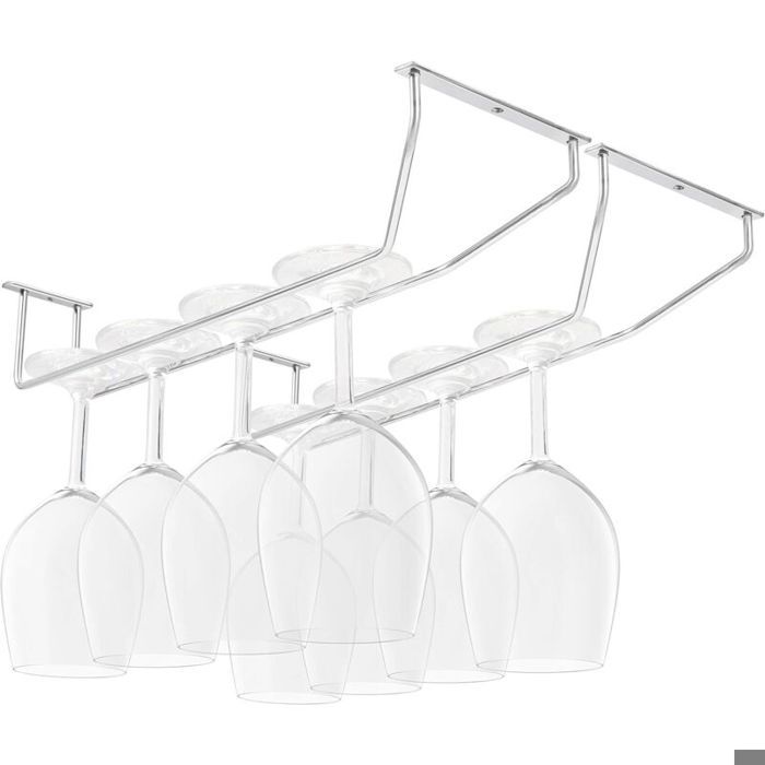 2 Porte-verres Suspendus Aieraczy - Support Murale En Métal Noir Pour Verres à Pied, 30 Cm