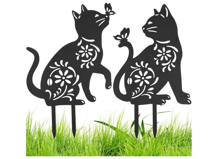 Chat Décoratif, Statues D'extérieur Jardin Chat en Métal