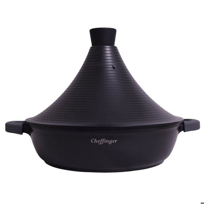 Tajine Induction Tous Feux Diamètre 30 Cm – Fonte D'aluminium Antiadhésif – Couvercle Céramique – Pour Cuisine Marocaine