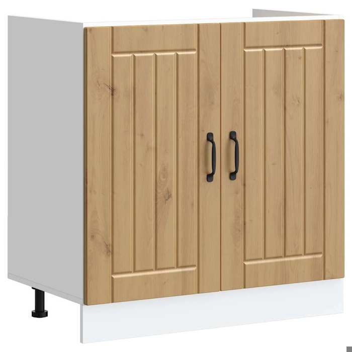 vidaXL Meuble de base de lavabo Lucca chêne artisanal bois ingénierie 853696