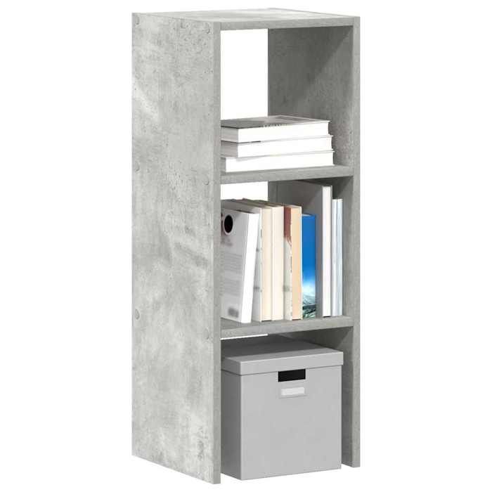 vidaXL Bibliothèque empilable gris béton 30x30x80 cm bois dingénierie étagère étagère à livres support de livre armoire 858809