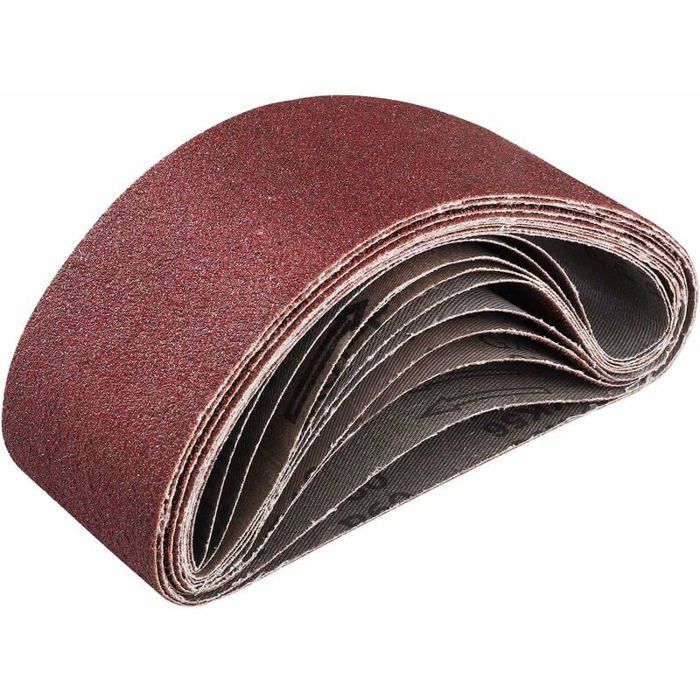 Lot De Bandes Abrasives FEIHU 40x760 Mm – 5 Grains Mixtes : 40/80/120/180/320, Pour Poncer Tout Type De Surface