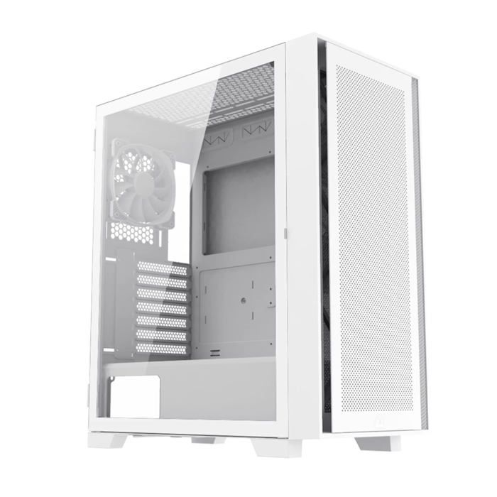 Boitier Moyen Tour ATX - Montech - Air 1000 Lite - Blanc - Panneau Vitré - Excellente Ventilation