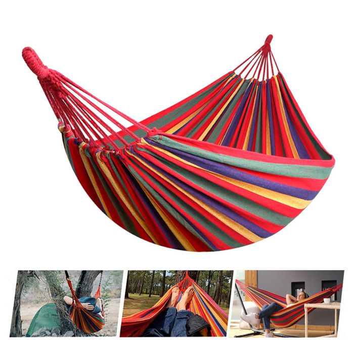 Hamac pour 2 personnes bois massif mélèze Hamac suspendu Hamac jardin - Ciel & terre Commerce