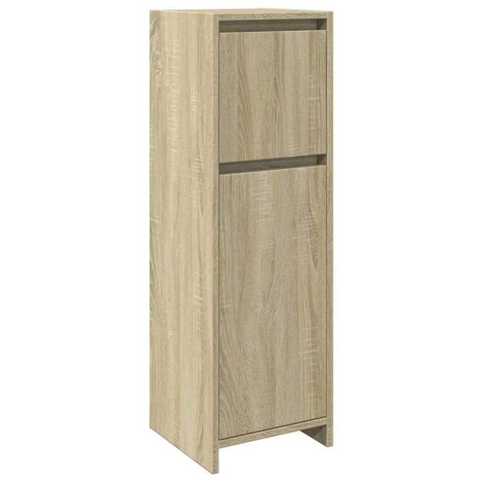 730809& Armoire de salle de bain - Haut de gamme - Chêne sonoma 30x30x95 cm - Aggloméré - Bois Panneaux de particules