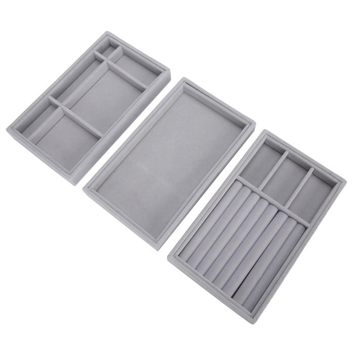 Plateau De Rangement Pour Bijoux Et Pierres Précieuses - 30 Cases - Cuir Et Velours