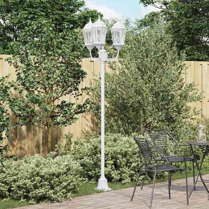 Poteau lumineux de jardin vidaXL Aluminium et verre LED IP44 - vue 2