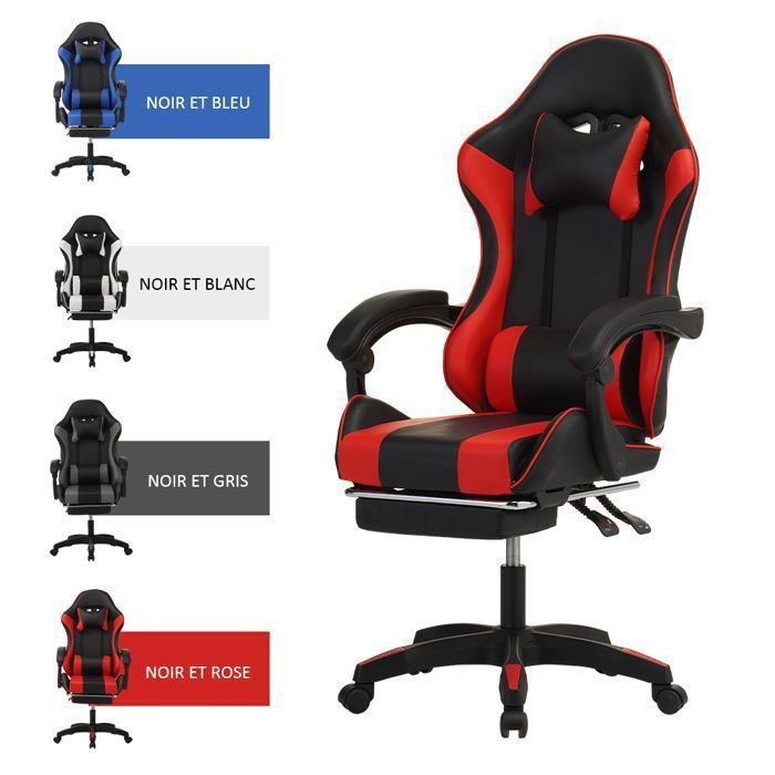 Fauteuil Gamer Ergonomique - Siège Gamer - Inclinable 90°-135° -
