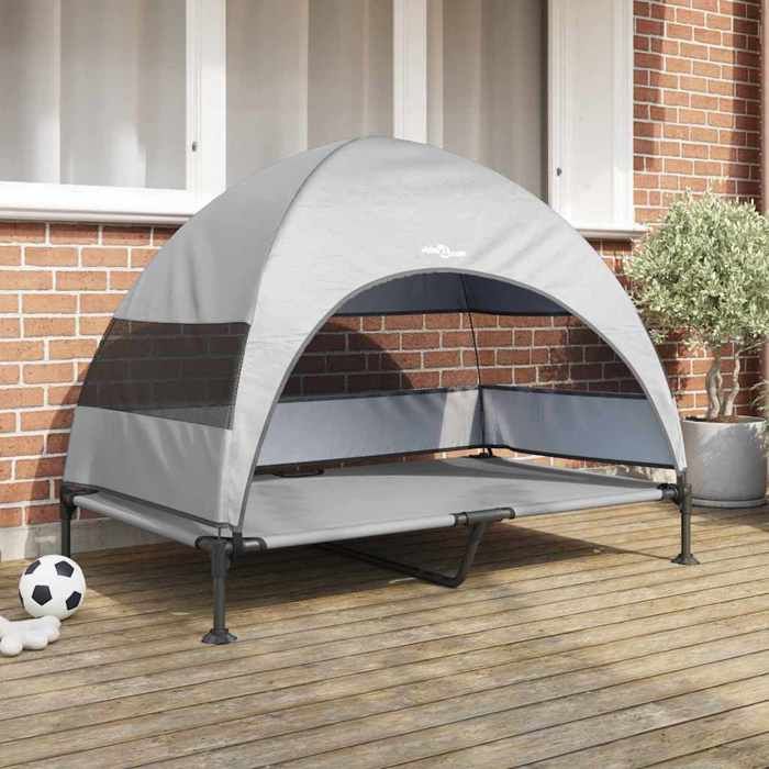 SALE dhiver Lit surélevé pour chien - JILL - Accessoire pour chien - Gris Argenté 127 x 81 x 108 cm PP38