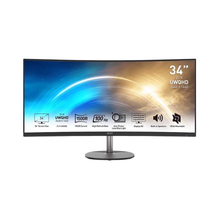Moniteur incurvé UWQHD MSI 34 pouces VA 100Hz 4ms HDMI DisplayPort FreeSync Classe énergétique G - vue 1