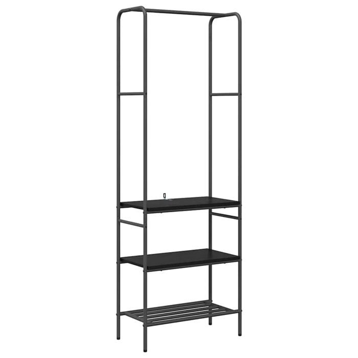 Portant à vêtements avec étagères - vidaXL - Chêne Noir - Bois dingénierie - 60x30x171 cm - 3 étagères