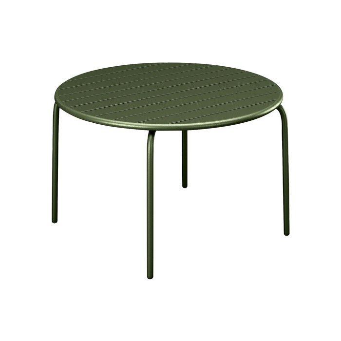 Table de jardin ronde D.130 cm en métal - Kaki - MIRMANDE de MYLIA Table de jardin ronde D.130 cm en métal - Kaki - MIRMANDE de MYLIA