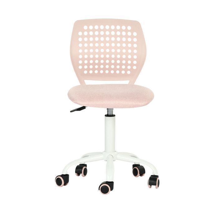 Chaise de bureau - FURNITURER - Morandi Rose - Dossier ergonomique ajouré - Hauteur réglable - Roulettes PU silencieuses Chaise de bureau - FURNITURER - Morandi Rose - Dossier ergonomique ajouré - Hauteur réglable - Roulettes PU silencieuses