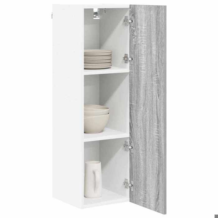 (NEW 2026)Gris Placard/Armoire Haut - Armoire suspendue - CLOUD - Cabinet de cuisine - avec stockage Gris Sonoma 30x31x100 cm 263991