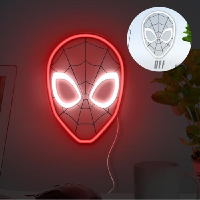 Lampe murale - Spiderman - Rouge - Néon LED - À fixer